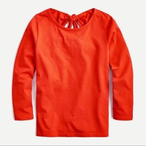 NWT J. Crew Long-sleeve Tie-back Long Sleeve T-shirt Mariner Cloth Women XL